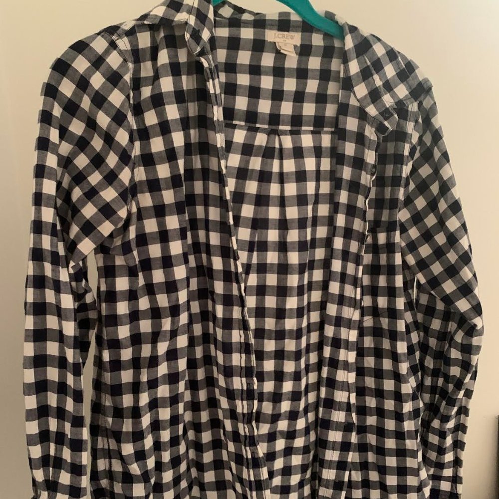 JCrew Factory Checkered Blouse